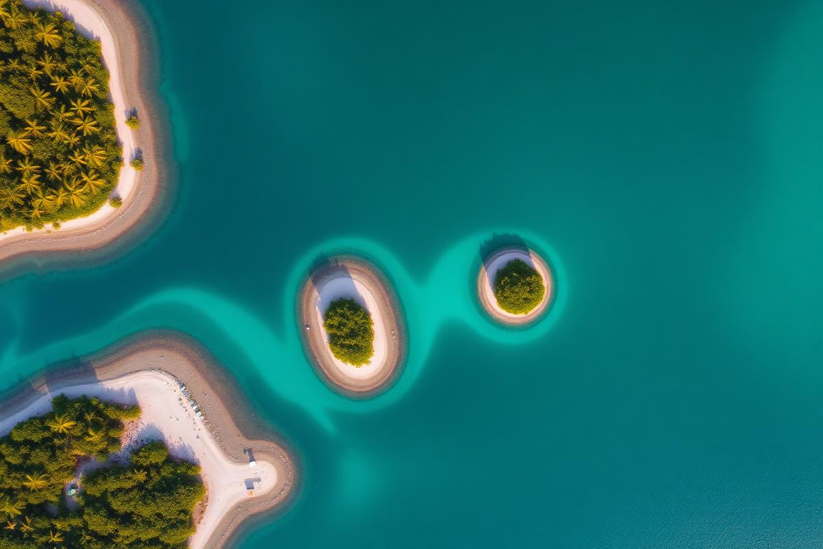 Vista aérea de ilhas tropicais